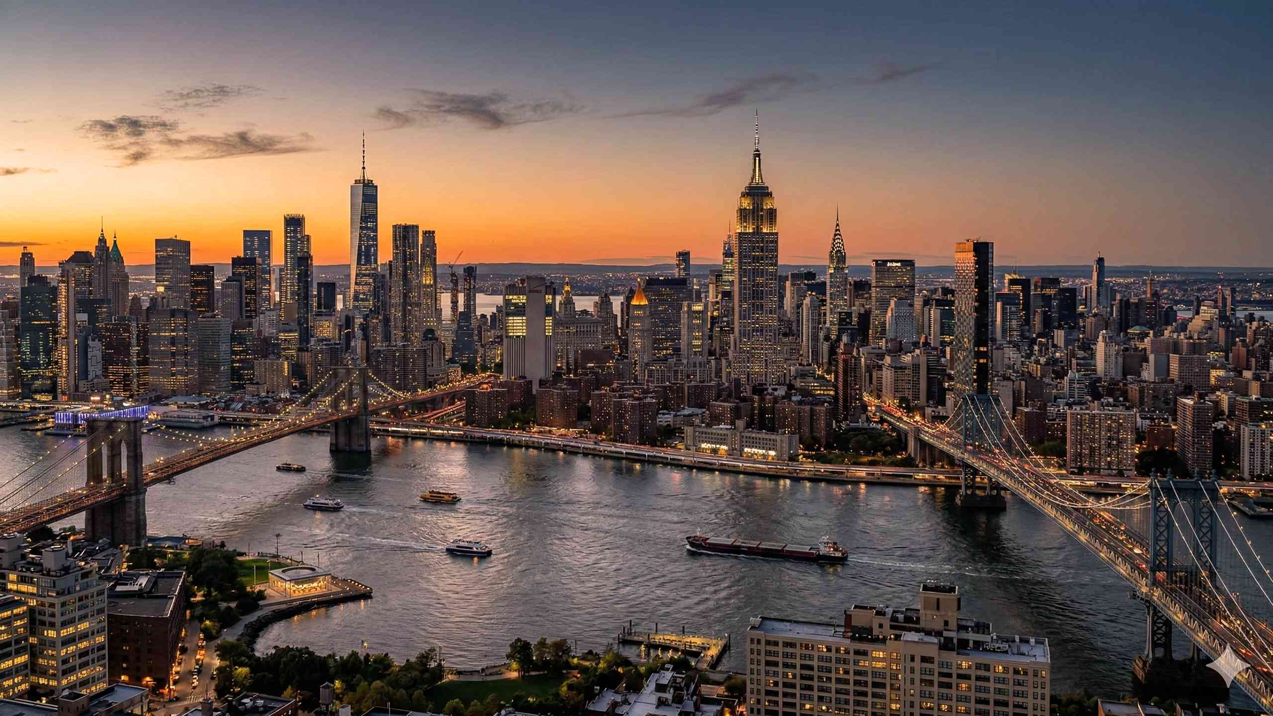 Manhattan skyline at dusk - premium NYC car service across the five boroughs